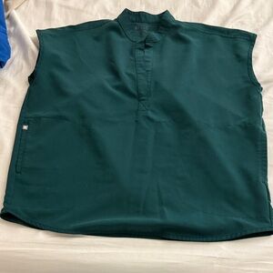 Figs Dark Green Sleeveless Scrub Top